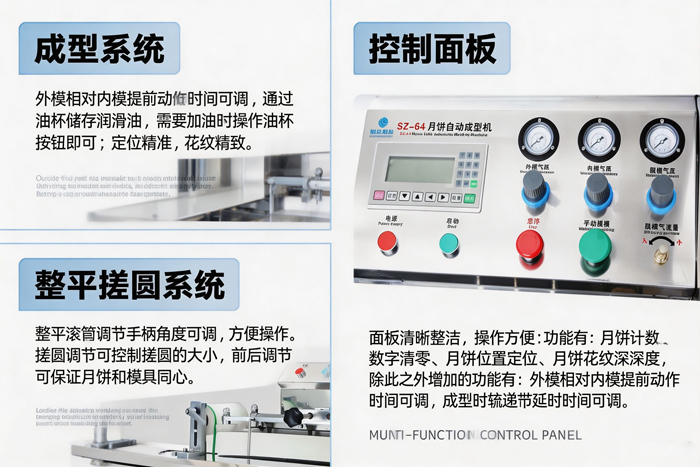 月餅包餡機成型係統、控製麵板細節